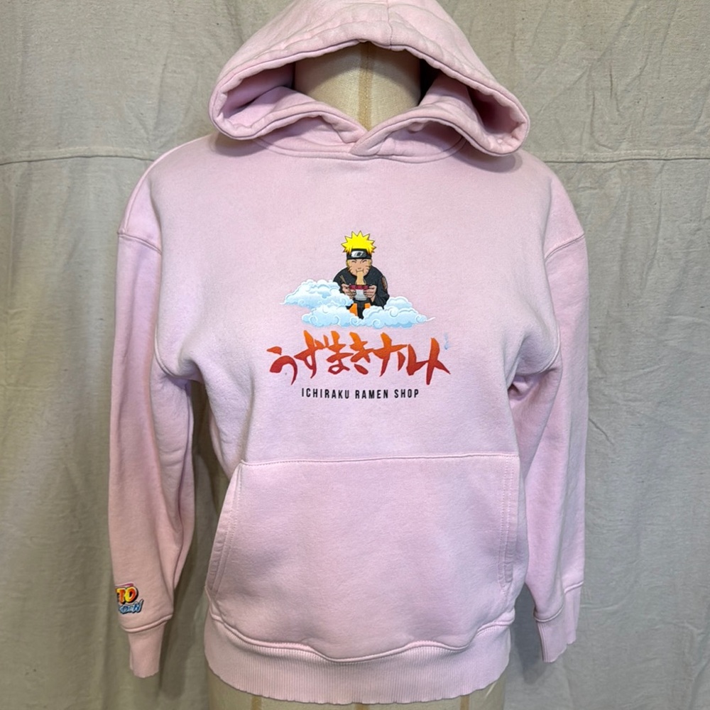 2/$25 Zara Naruto Ichiraku Ramen Pink Hoodie size 11-12 kids